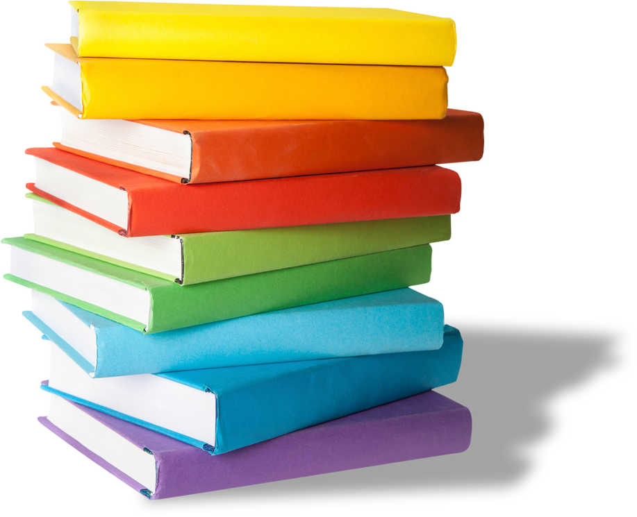 Stack of Multicolored  Books